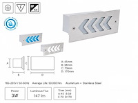 6 x led trapverlichting 3w - 6400k koud wit – ip54 – beril - afbeelding 1 van  5