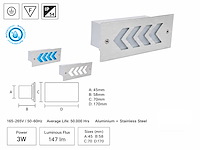 6 x led trapverlichting 3w - 6400k koud wit – ip54 – beril - afbeelding 4 van  5