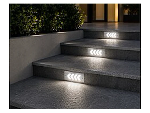 6 x led trapverlichting 3w - 6400k koud wit – ip54 – beril - afbeelding 1 van  6