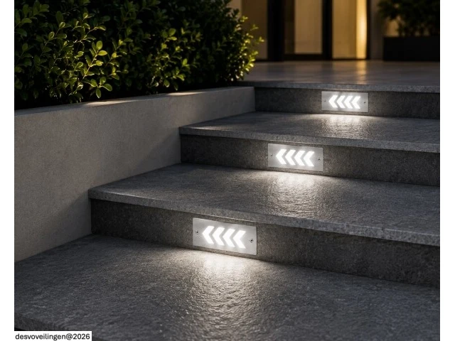 6 x led trapverlichting 3w - 6400k koud wit – ip54 – beril - afbeelding 2 van  6