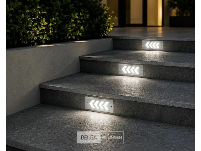 6 x led trapverlichting 3w - 6400k koud wit – ip54 – beril - afbeelding 1 van  6