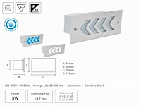 6 x led trapverlichting 3w - 6400k koud wit – ip54 – beril - afbeelding 5 van  6