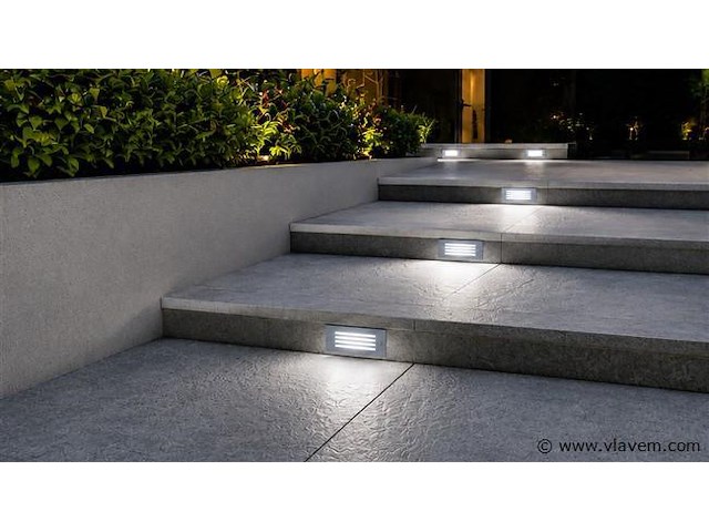 6 x led trapverlichting 3w - 6400k koud wit – ip54 – oltu - afbeelding 3 van  5