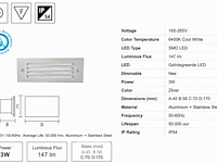 6 x led trapverlichting 3w - 6400k koud wit – ip54 – oltu - afbeelding 5 van  6