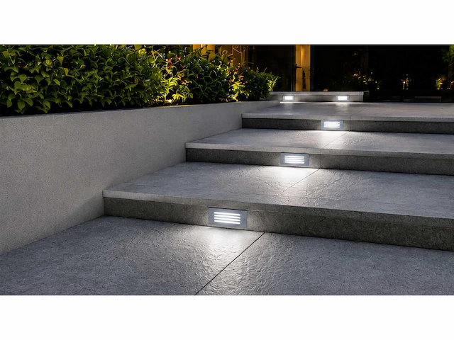 6 x led trapverlichting 3w - 6400k koud wit – ip54 – oltu - afbeelding 3 van  5