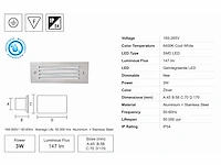 6 x led trapverlichting 3w - 6400k koud wit – ip54 – oltu - afbeelding 4 van  5