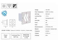 6 x led trapverlichting 3w - 6400k koud wit – ip54 – oniks - afbeelding 4 van  5