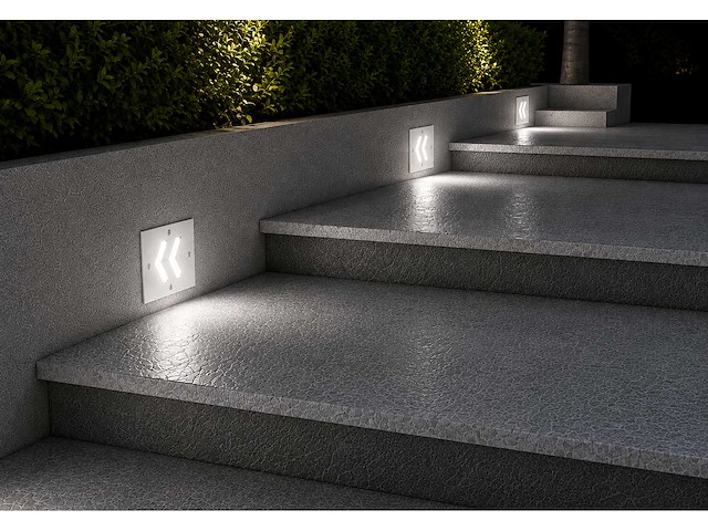 6 x led trapverlichting 3w - 6400k koud wit – ip54 – oniks - afbeelding 3 van  5