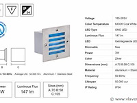 6 x led trapverlichting 3w - blauw – ip54 – akik - afbeelding 4 van  5