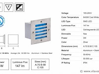 6 x led trapverlichting 3w - blauw – ip54 – akik - afbeelding 4 van  5