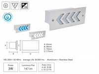 6 x led trapverlichting 3w - blauw – ip54 – beril - afbeelding 5 van  5