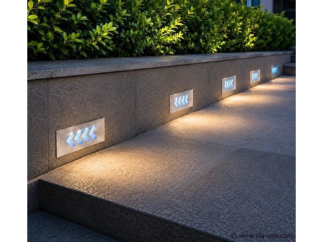6 x led trapverlichting 3w - blauw – ip54 – beril - afbeelding 1 van  5