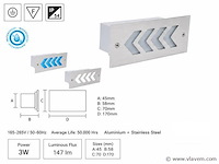 6 x led trapverlichting 3w - blauw – ip54 – beril - afbeelding 4 van  5