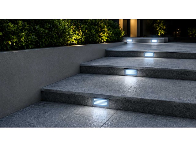 6 x led trapverlichting 3w - blauw – ip54 – oltu - afbeelding 3 van  5