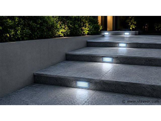 6 x led trapverlichting 3w - blauw – ip54 – oltu - afbeelding 3 van  5