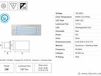 6 x led trapverlichting 3w - blauw – ip54 – oltu - afbeelding 4 van  5