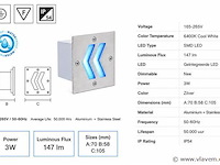 6 x led trapverlichting 3w - blauw – ip54 – oniks - afbeelding 4 van  5