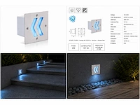 6 x led trapverlichting 3w - blauw – ip54 – oniks - afbeelding 5 van  5
