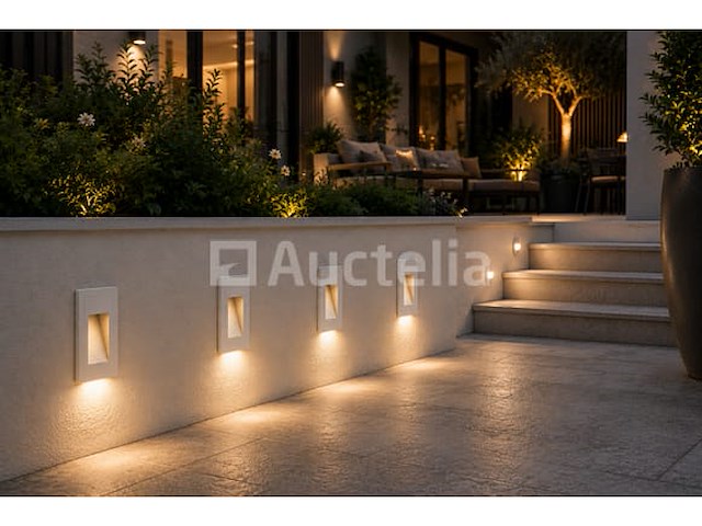 6 x led trapverlichting 3w – 3000k warm wit - rechthoek – wit – ip54 – yoga-v1 - afbeelding 1 van  5