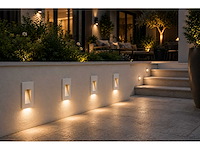6 x led trapverlichting 3w – 3000k warm wit - rechthoek – wit – ip54 – yoga-v1 - afbeelding 1 van  5