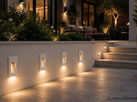 6 x led trapverlichting 3w – 3000k warm wit - rechthoek – wit – ip54 – yoga-v1 - afbeelding 1 van  5