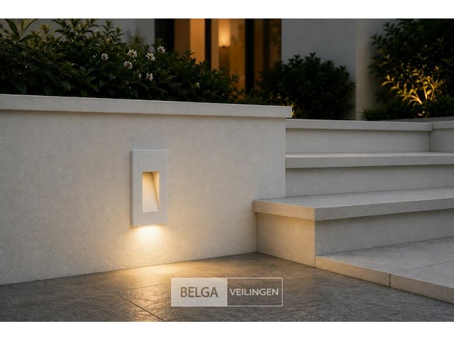 6 x led trapverlichting 3w – 3000k warm wit - rechthoek – wit – ip54 – yoga-v1 - afbeelding 4 van  6