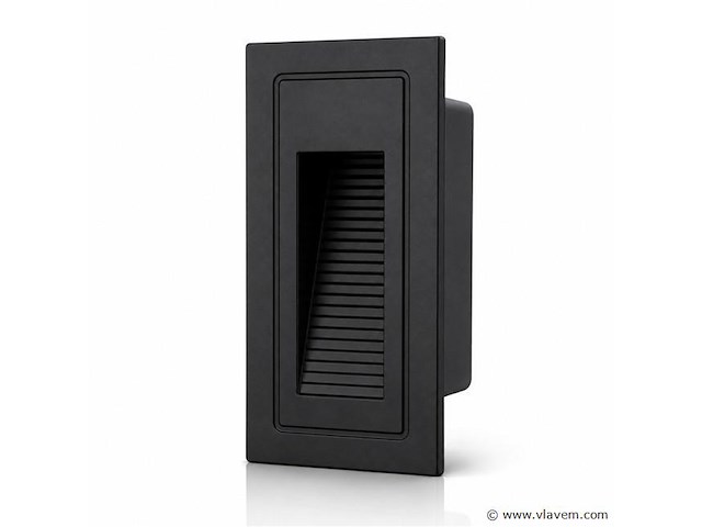 6 x led trapverlichting 3w – 3000k warm wit - rechthoek – zwart – ip54 – yoga-v1 - afbeelding 2 van  5