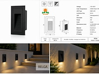 6 x led trapverlichting 3w – 3000k warm wit - rechthoek – zwart – ip54 – yoga-v1 - afbeelding 6 van  6