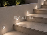 6 x led trapverlichting 3w – 3000k warm wit - rond – wit – ip54 – icon-r - afbeelding 3 van  5
