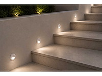 6 x led trapverlichting 3w – 3000k warm wit - rond – wit – ip54 – icon-r - afbeelding 1 van  5