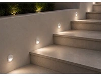 6 x led trapverlichting 3w – 3000k warm wit - rond – wit – ip54 – icon-r