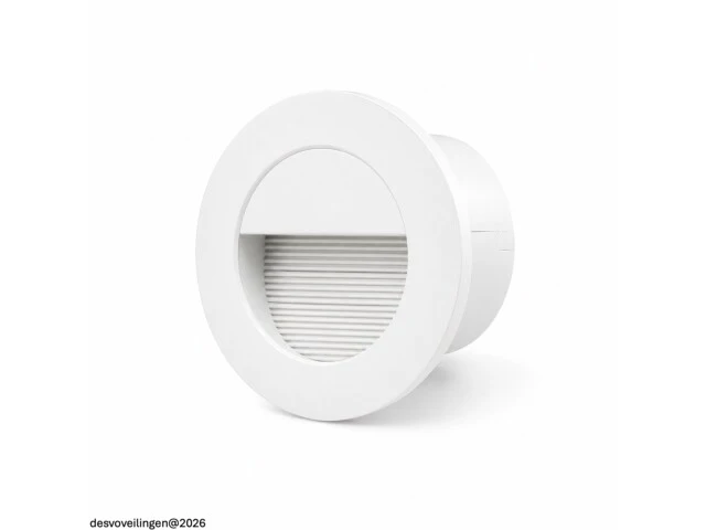 6 x led trapverlichting 3w – 3000k warm wit - rond – wit – ip54 – icon-r - afbeelding 3 van  6