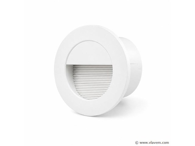 6 x led trapverlichting 3w – 3000k warm wit - rond – wit – ip54 – icon-r - afbeelding 2 van  5