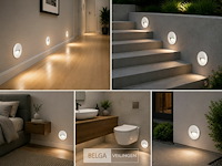 6 x led trapverlichting 3w – 3000k warm wit - rond – wit – ip54 – icon-r - afbeelding 4 van  6