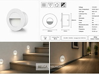 6 x led trapverlichting 3w – 3000k warm wit - rond – wit – ip54 – icon-r - afbeelding 6 van  6