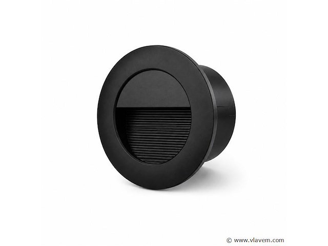 6 x led trapverlichting 3w – 3000k warm wit - rond – zwart – ip54 – icon-r - afbeelding 2 van  5