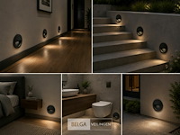 6 x led trapverlichting 3w – 3000k warm wit - rond – zwart – ip54 – icon-r - afbeelding 4 van  6