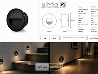 6 x led trapverlichting 3w – 3000k warm wit - rond – zwart – ip54 – icon-r - afbeelding 6 van  6