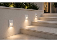6 x led trapverlichting 3w – 3000k warm wit - vierkant – wit – ip54 – icon-s - afbeelding 1 van  5