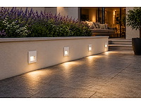 6 x led trapverlichting 3w – 3000k warm wit - vierkant – wit – ip54 – icon-s - afbeelding 3 van  5