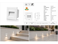 6 x led trapverlichting 3w – 3000k warm wit - vierkant – wit – ip54 – icon-s - afbeelding 5 van  5