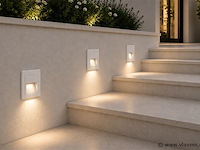 6 x led trapverlichting 3w – 3000k warm wit - vierkant – wit – ip54 – icon-s - afbeelding 1 van  5