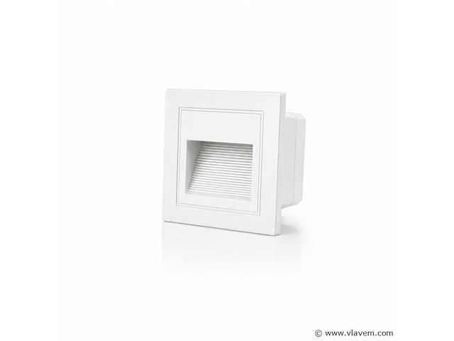 6 x led trapverlichting 3w – 3000k warm wit - vierkant – wit – ip54 – icon-s - afbeelding 2 van  5