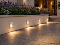 6 x led trapverlichting 3w – 3000k warm wit - vierkant – wit – ip54 – icon-s - afbeelding 3 van  5
