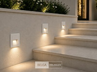 6 x led trapverlichting 3w – 3000k warm wit - vierkant – wit – ip54 – icon-s - afbeelding 1 van  6