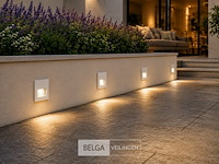 6 x led trapverlichting 3w – 3000k warm wit - vierkant – wit – ip54 – icon-s - afbeelding 4 van  6