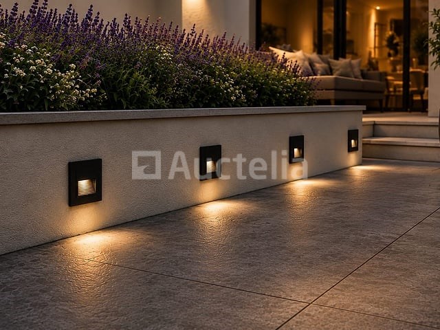 6 x led trapverlichting 3w – 3000k warm wit - vierkant – zwart – ip54 – icon-s - afbeelding 4 van  5