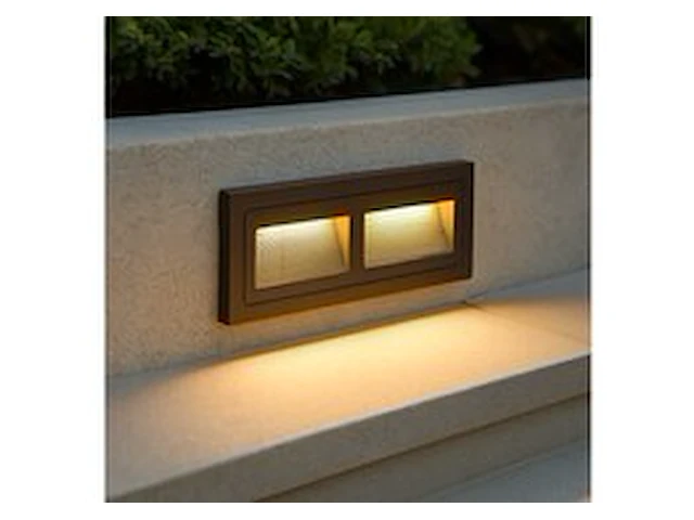 6 x led trapverlichting – 3w – 3000k warm wit – ip65 – rechthoekig – ly06 - afbeelding 1 van  5