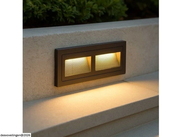 6 x led trapverlichting – 3w – 3000k warm wit – ip65 – rechthoekig – ly06 - afbeelding 2 van  5