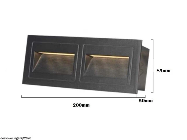 6 x led trapverlichting – 3w – 3000k warm wit – ip65 – rechthoekig – ly06 - afbeelding 4 van  5